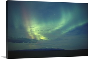 Northern Lights Over Cook Inlet Mt Susitna SC Alaska scenic Wall Art