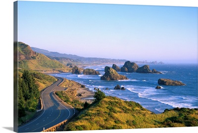 Oregon Coast, Highway 101 And Pistol River State Park From Cape Sebastian