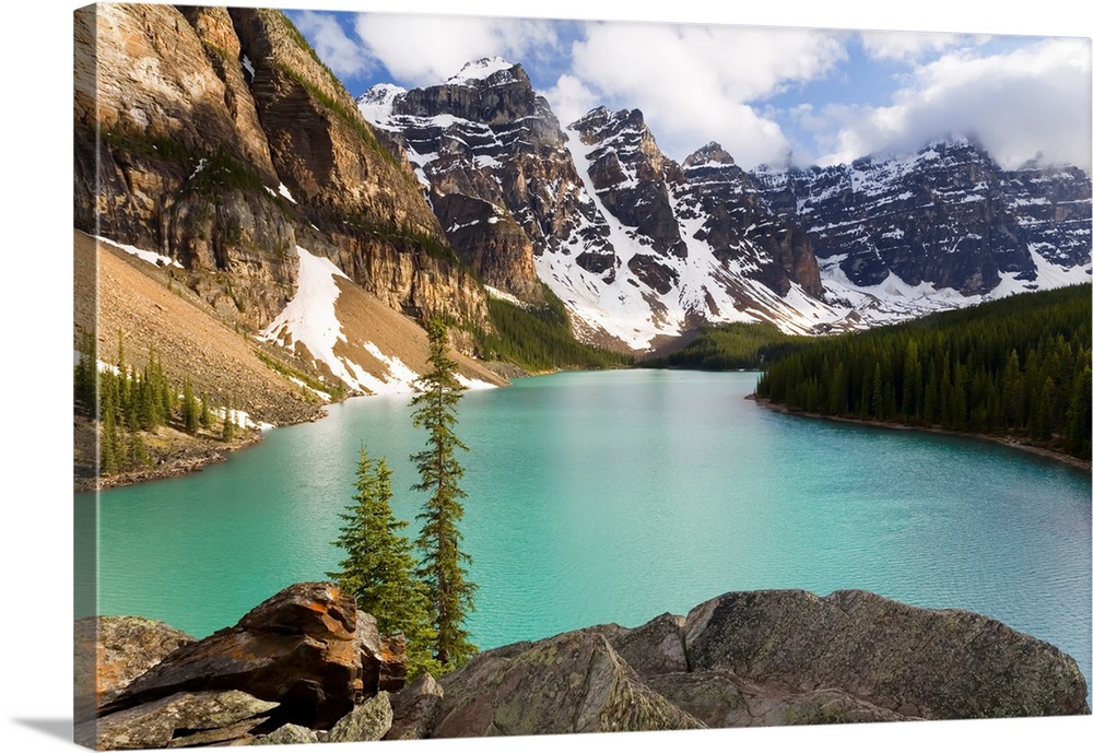 Overview of Moraine Lake, Banff National Park, Alberta, Canada