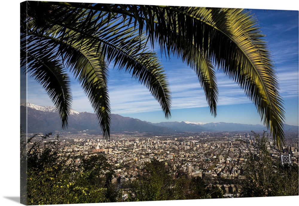 Overview of Santiago from Cerro San Cristobal, Bellavista District, Santiago, Chile
