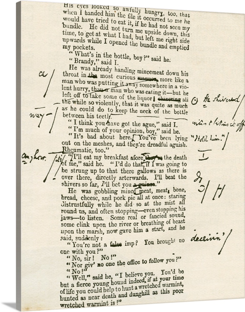 Page Proof From Great Expectations, Charles Dickens's Hand Written Corrections, 1812