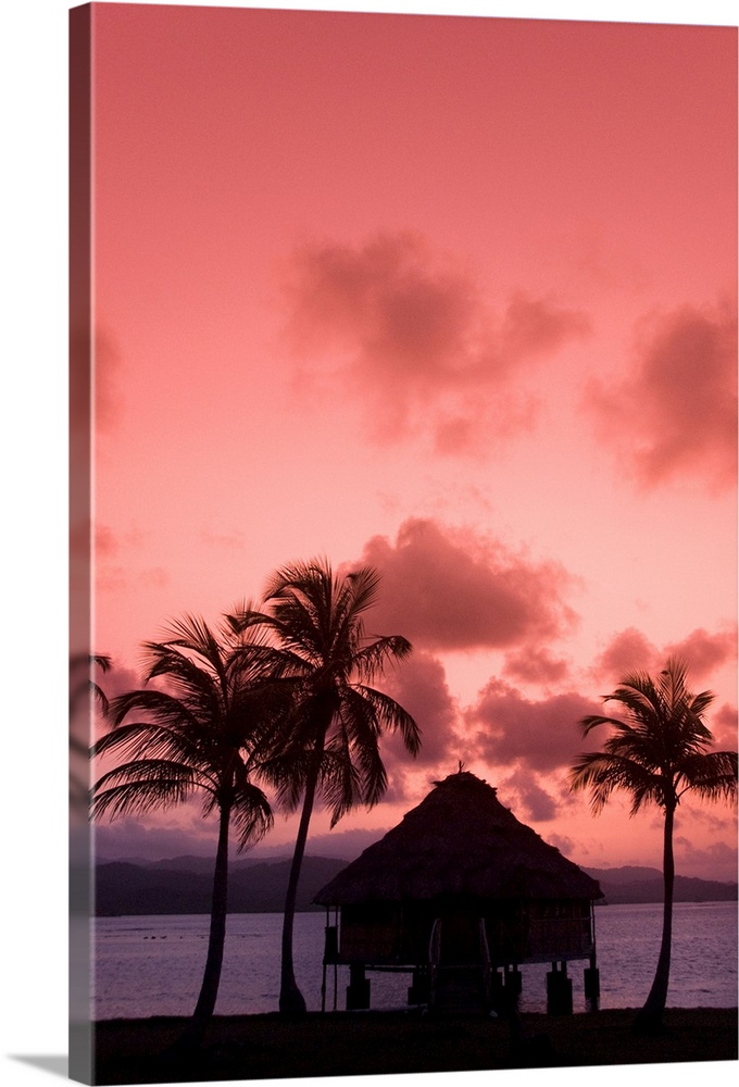 Panama, San Blas Islands, Yandup Island, Sunrise Over The Water Hut