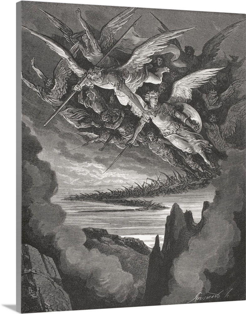 Engraving By Gustave Dore, 1832-1883, French Artist And Illustrator, For Paradise Lost By John Milton, Book I, Lines 344 A...