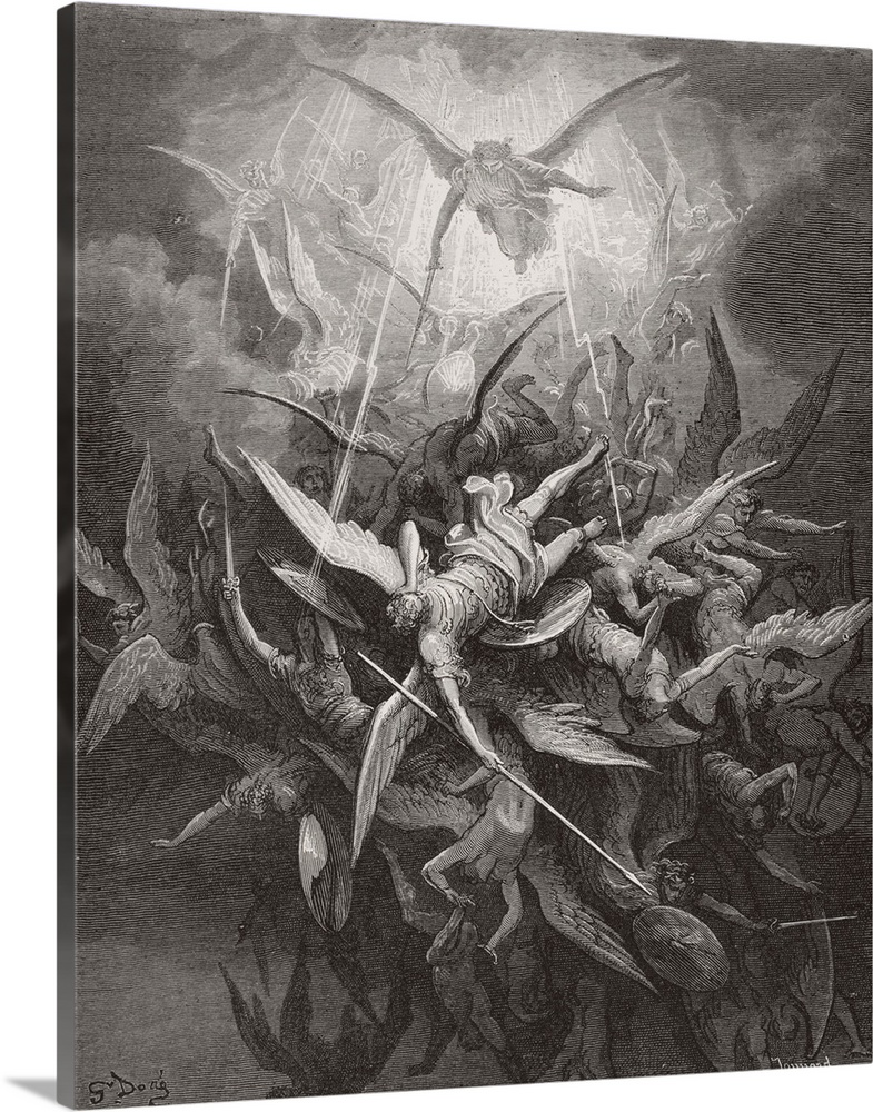 Engraving By Gustave Dore, 1832-1883, French Artist And Illustrator, For Paradise Lost By John Milton, Book I, Lines 44 An...