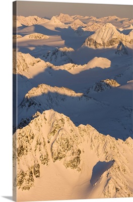 Peaks Of A Snow Covered Mountain Range, Kachemak Bay State Park; Alaska