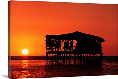 Pelican Bar At Sunset; Jamaica