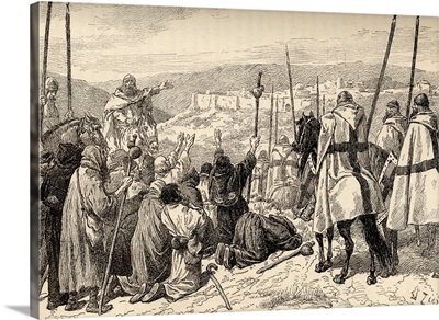 Pilgrims Under Escort Of Knights Templar In Sight Of Jerusalem, In The 14th Century