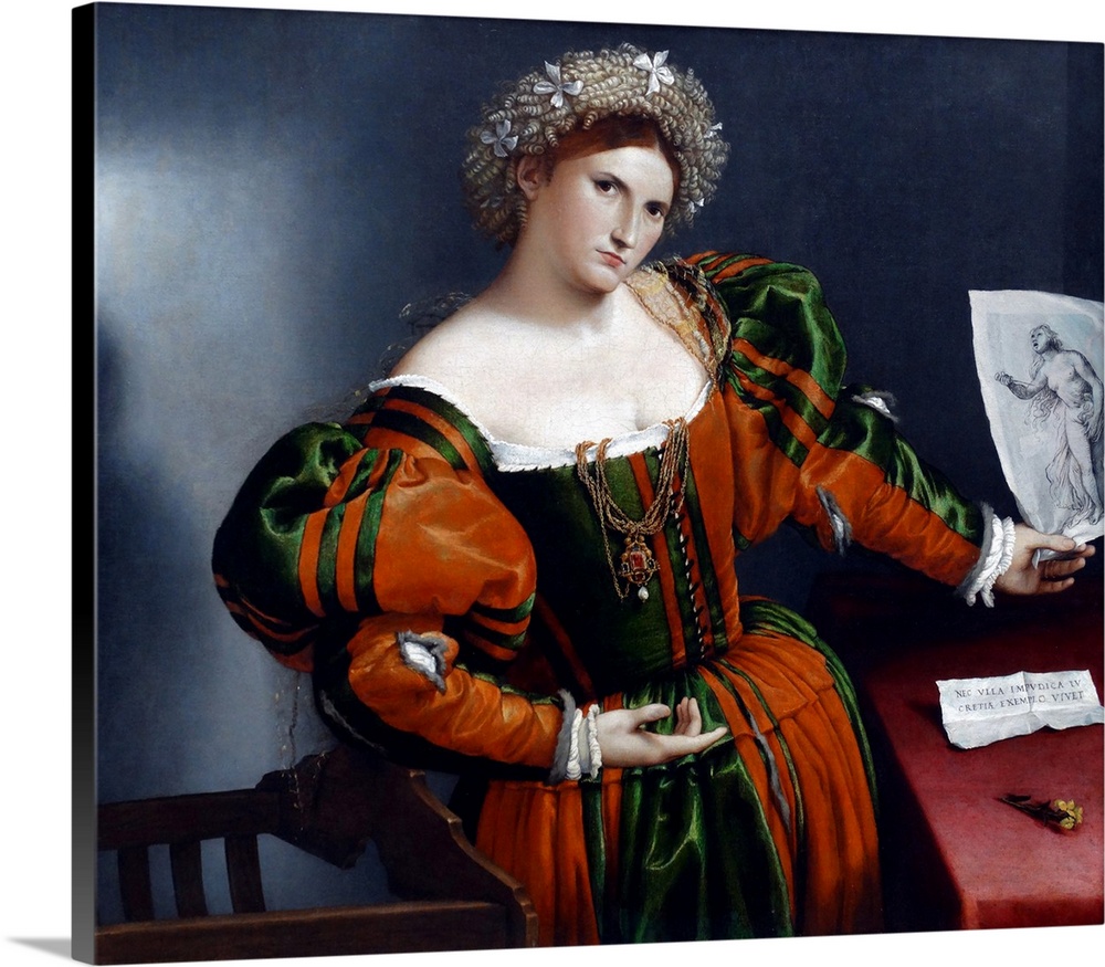 Portrait of a Woman inspired by Lucretia' by Lorenzo Lotto, Italian painter, draughtsman and illustrator, traditionally pl...