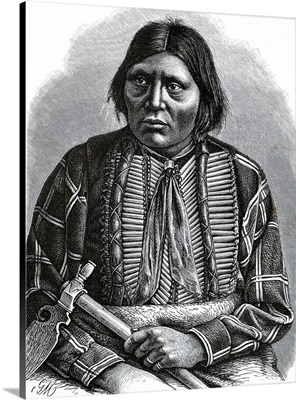 Portrait Of Grey Eagle, An Apache Chief, Dated 19th Century