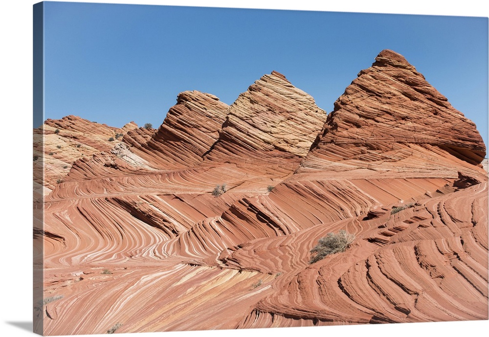 Pyramid shaped sandstone rock formations at Coyote Buttes North, part of the Paria Canyon-Vermilion Cliffs Wilderness area