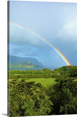 Rainbow Over Hanalei Bay; Kauai, Hawaii, United States Of America