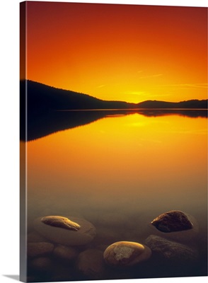 Reesor Lake At Sunset, Cypress Hills Interprovincial Park, Alberta, Canada