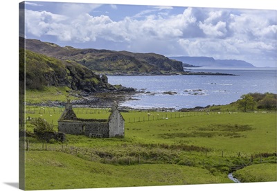Remains Of A Stone House On The Isle Of Skye In Scotland, United Kingdom