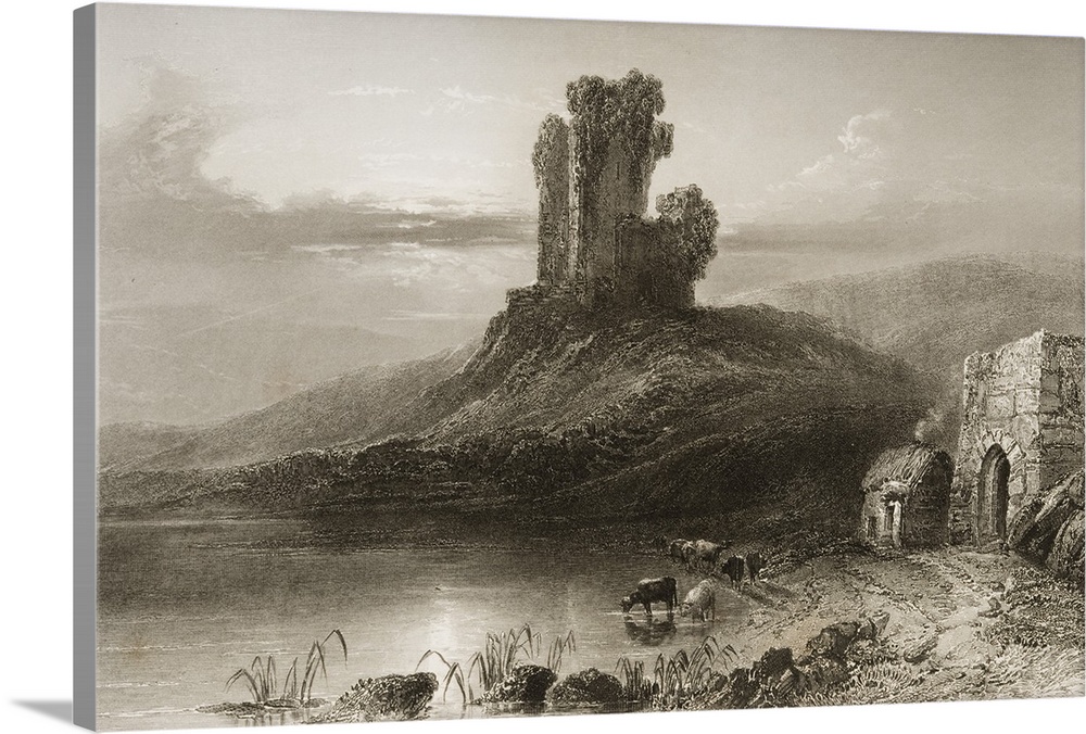 Remains Of Kilcolman Castle, County Cork, Ireland. Drawn By W. H. Bartlett, Engraved By J. Cousen. From "The Scenery And A...
