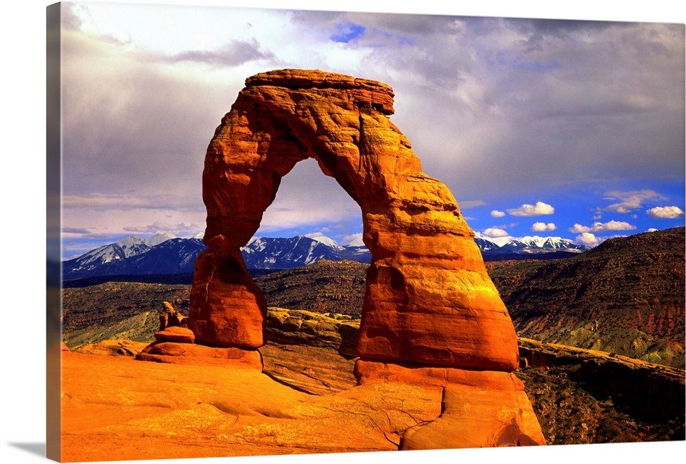 Rock Arch At Sunset, Arches National Park, Moab, Utah Wall Art, Canvas