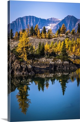 Rock Isle Lake In Autumn, Mount Assiniboine Provincial Park, British Columbia, Canada