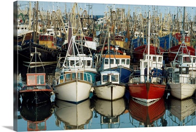 Rows Of Boats In A Harbour, Kilkeel, County Down, Ireland