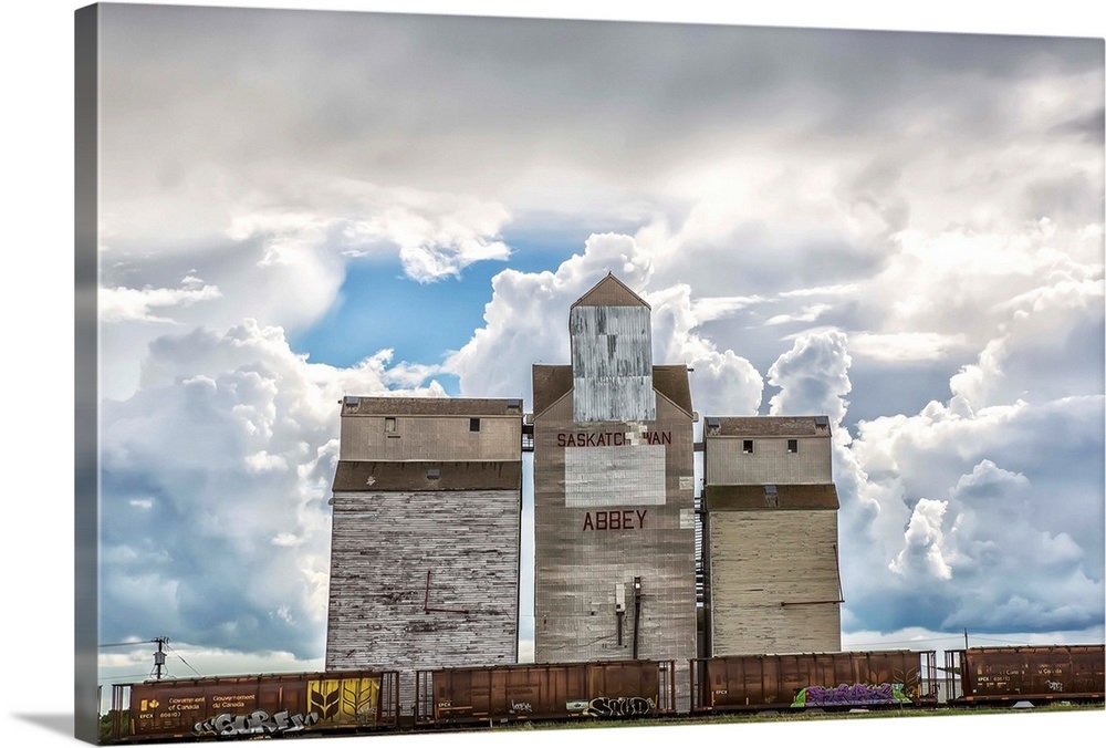 Rural grain elevator, Saskatchewan, Canada Wall Art, Canvas Prints
