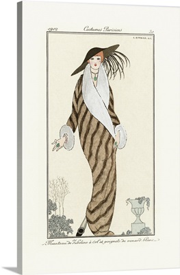 Sable Coat, Journal Des Dames Et Des Modes, By French Illustrator George Barbier