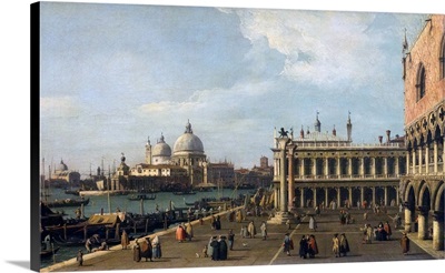 Santa Maria Della Salute From The Piazzetta By Giovanni Antonio Canal, Dated 18th C.