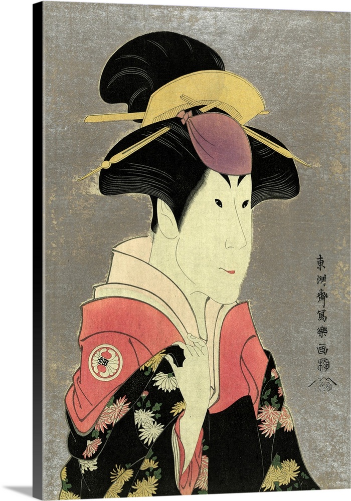 Print : woodcut colour of Segwa tomisaburo, as yadorigi, wife of ogishi kurando by Sharaku Toshusai, active 1794. Print sh...