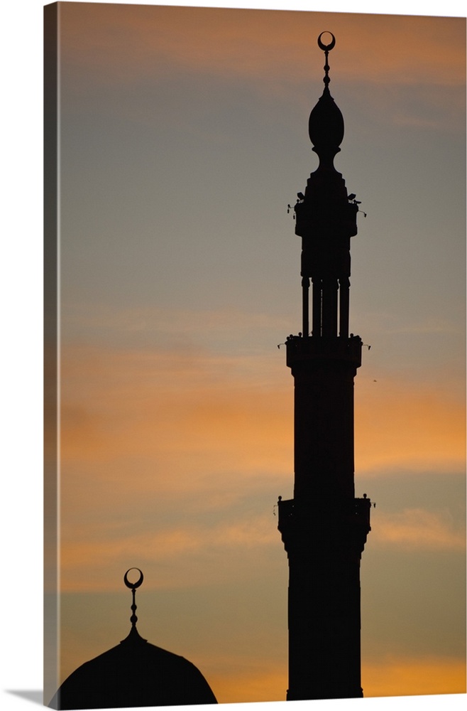Silhouette Of Mosque At Dawn; Egypt