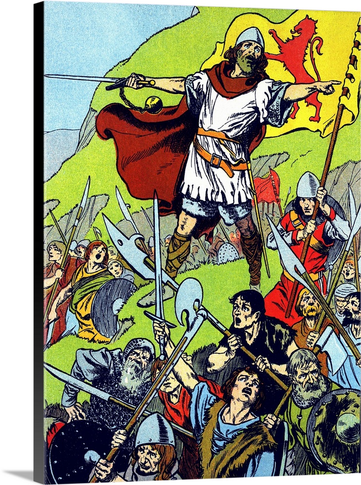 Illustration depicting Sir William Wallace, a Scottish knight and one of the main leaders during the Scottish Independence...