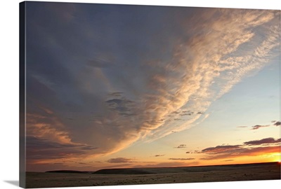 Skies Over Grasslands National Park At Sunset, Saskatchewan, Canada