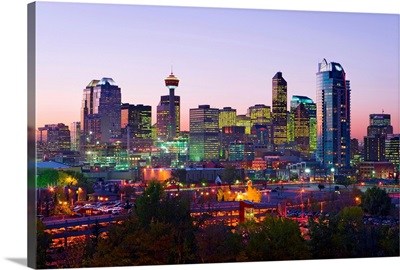 Skyline At Dusk, Calgary, Alberta, Canada