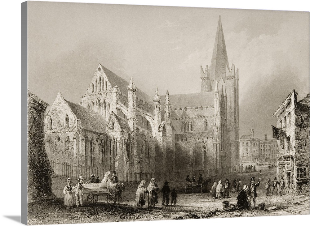 St. Patrick's, Dublin, Ireland. Drawn By W. H. Bartlett, Engraved By F. W. Topham. From "The Scenery And Antiquities Of Ir...