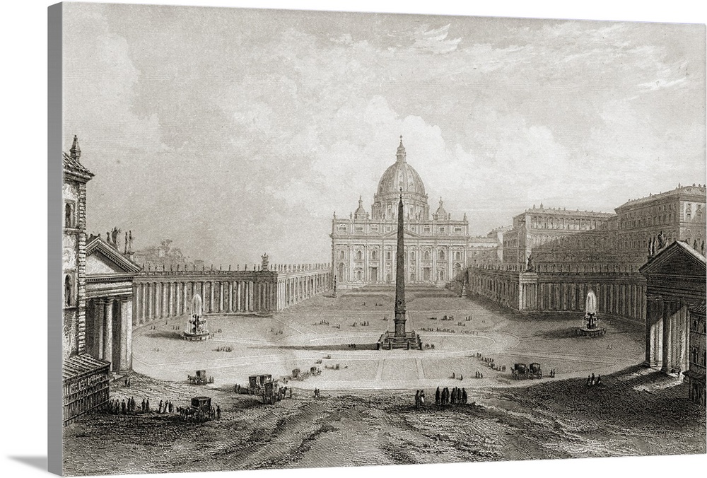 St. Peter's, Rome, Italy Drawn By G. Piranesi, Engraved By Roberts.