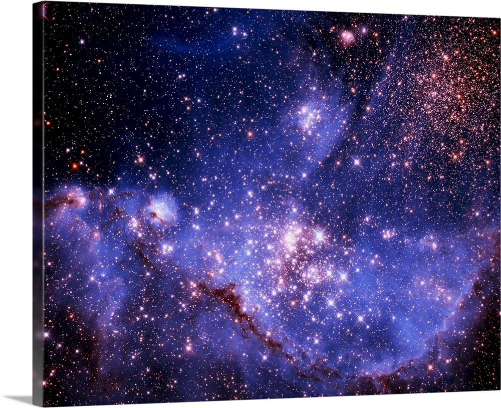 Photograph of colorful clouds and bright stars in the cosmos. Product does not include actual lights.