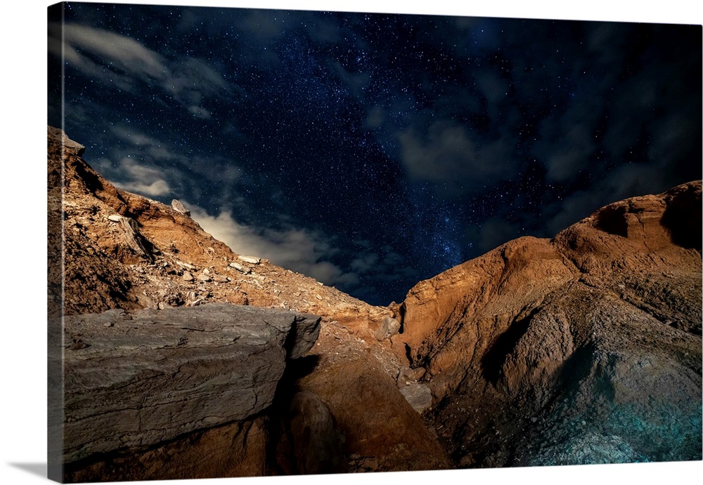 Stars above a ravine in the Atacama Desert.