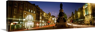 Statue Of A Man On A Pedestal On O'Connell Street, Dublin, Republic Of Ireland