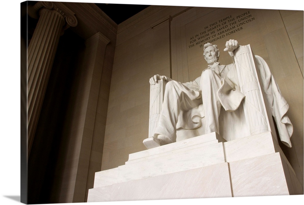 Statue Of Abraham Lincoln In The Lincoln Memorial, National Mall, Washington DC, USA