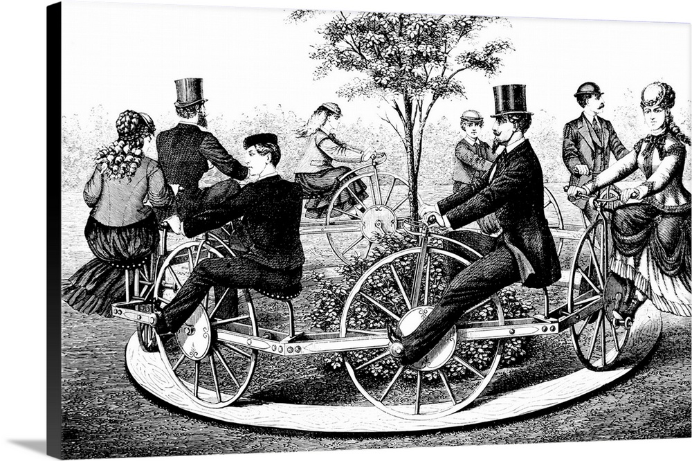 Sturdy and Young's circular velocipede: intended for private and public pleasure grounds and courtyards. American, 1869.