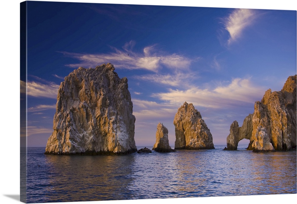 Sunrise on Land's End, Los Arcos rock formations.