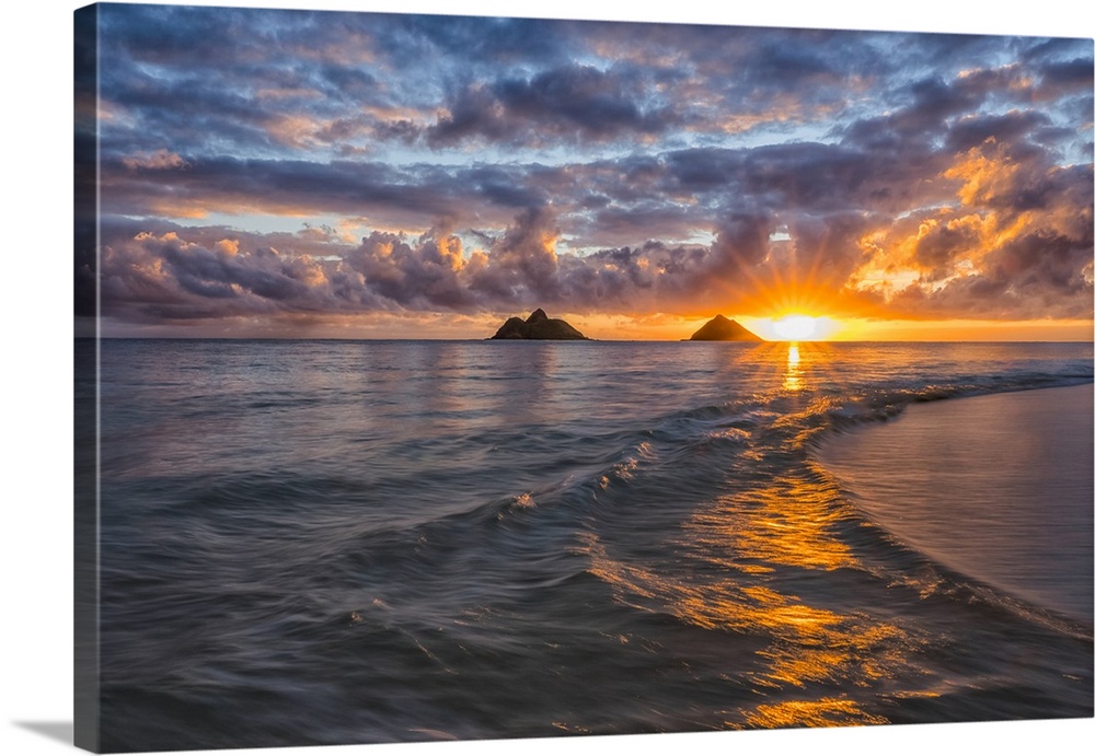Sunrise over Lanikai Beach; Oahu, Hawaii, United States of America.