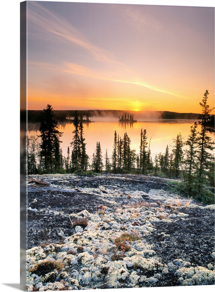 Sunset Over Subarctic Lake, Northwest Territories, Canada
