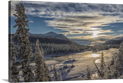Takhini River on a late winter afternoon, Yukon, Canada