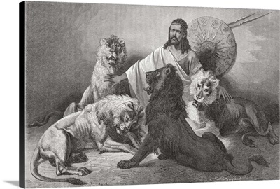 Tewodros Surrounded By Lions. From El Mundo En La Mano Published 1875