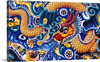 Thailand, Ayuthaya, Bang Pa-In Palace, Brightly Painted Chinese Dragon