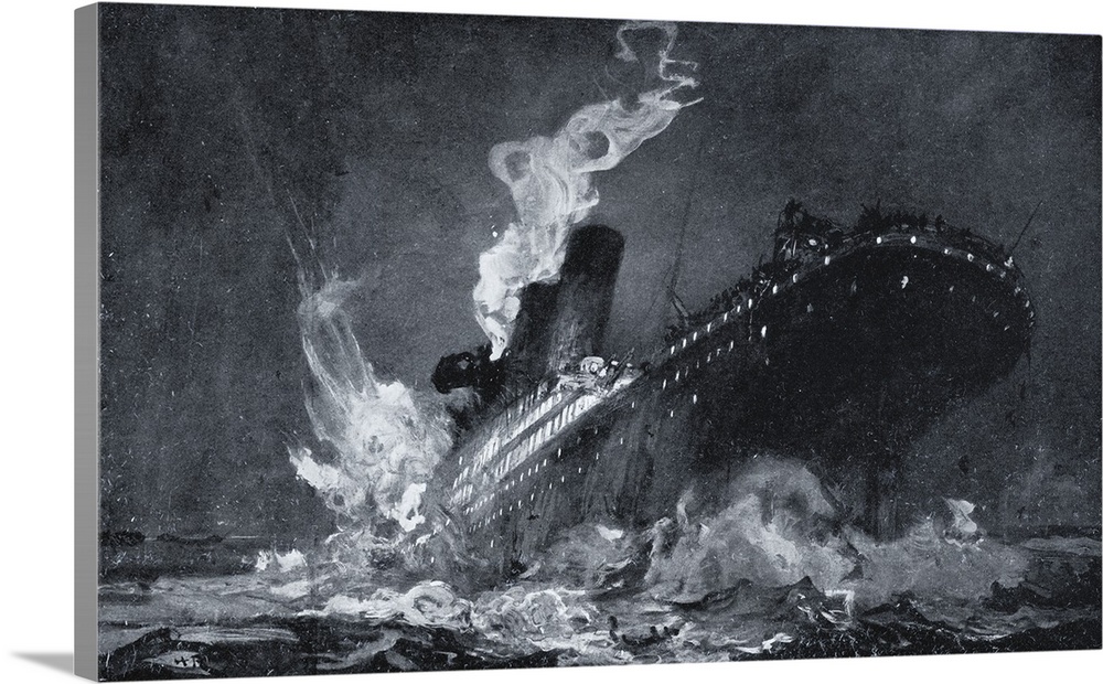 The 46, 328 Tons Rms Titanic Of The White Star Line Sinking Around 2:20 Am Monday Morning April 15 After Hitting Iceberg I...
