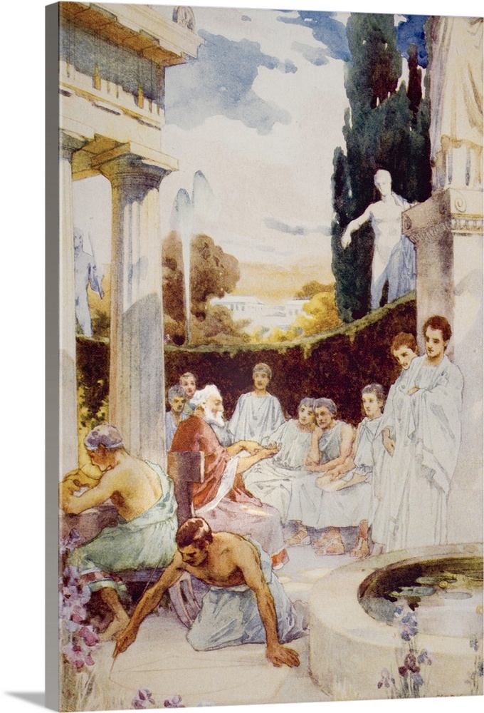 The Academy At Athens By James Clark. From The Book "The Outline Of History" By H. G. Wells, Volume 1, Published 1920.