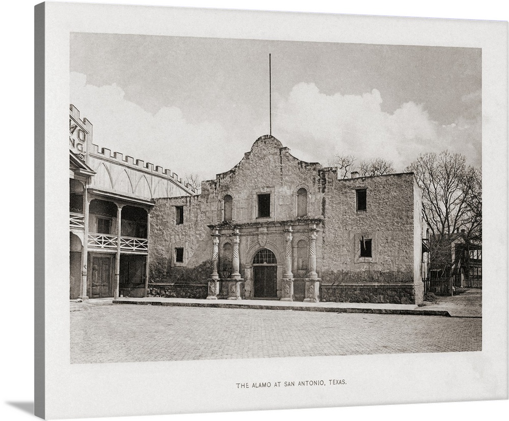 The Alamo at San Antonio, Texas, in the 19th century. From the book The United States of America - One Hundred Albertype I...