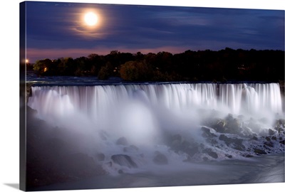 The American Falls At Night, Niagara Falls, New York, USA
