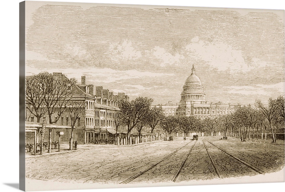 The Capitol Building, Washington, DC, In 1870s. From "American Pictures Drawn With Pen And Pencil" By Rev Samuel Manning, ...