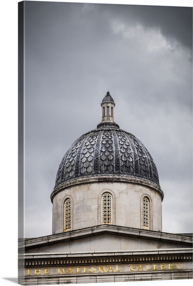 The Dome Of The National Gallery Against A Stormy London Sky; London, England