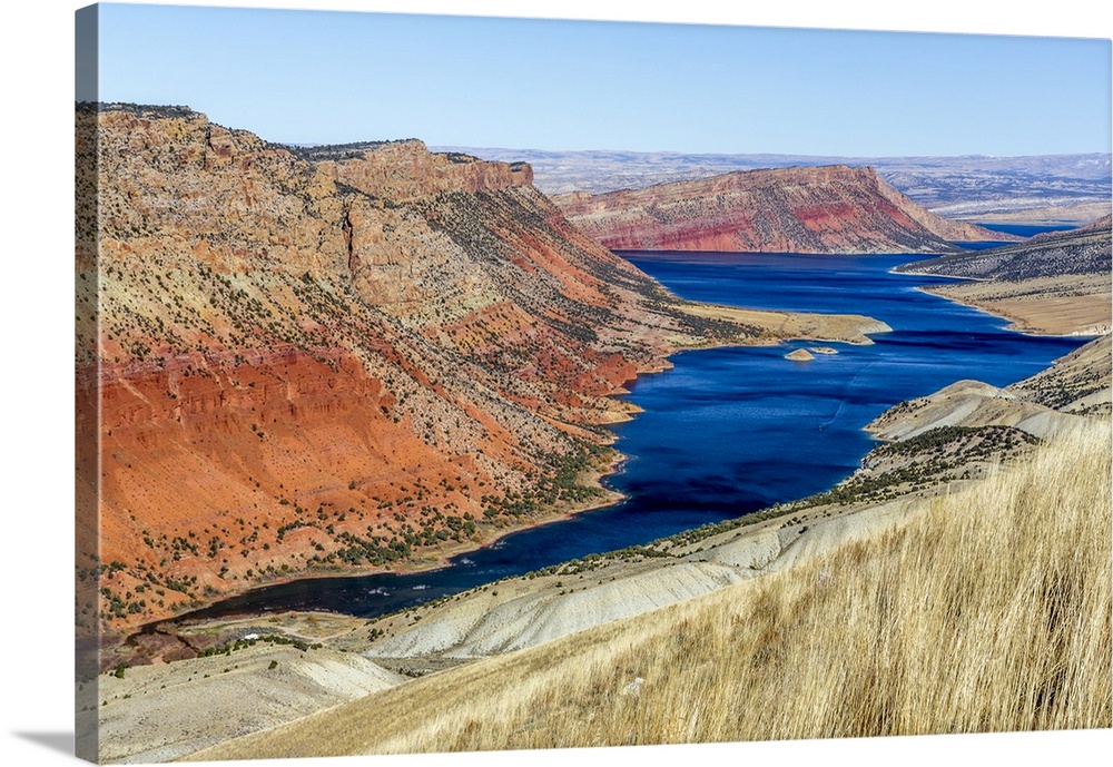 View Of The Flaming Gorge National Recreational Area In Wyoming And Utah; United States Of America