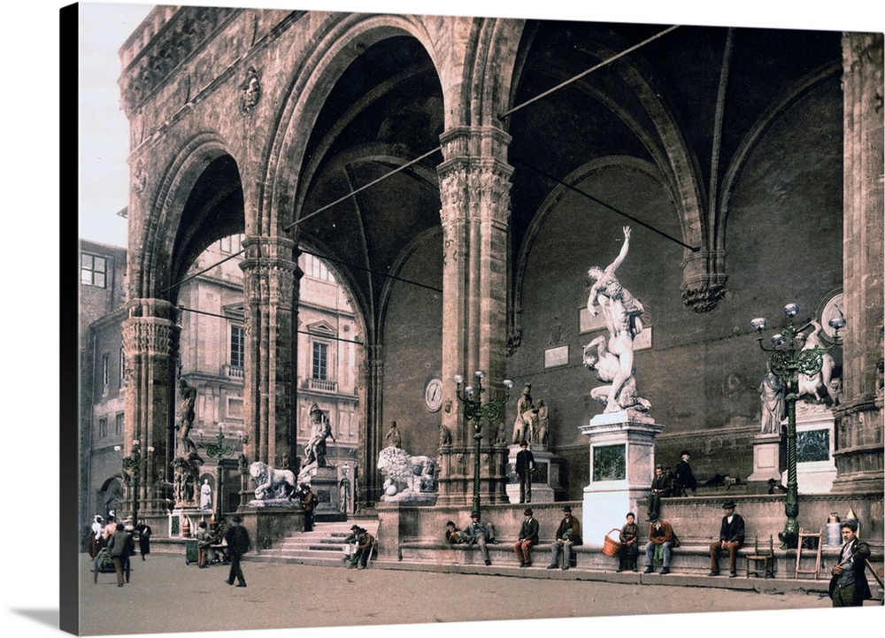 The Lodge of the Lancers (loggia dei Lanzi), Florence, Italy, 1900.